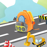 Plush Backpack Engineering Cars Kids School Bag