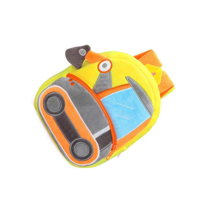 Plush Backpack Engineering Cars Kids School Bag