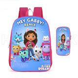 Gabby's Doll house Backpack 3D Print School Bag Girls Children Bookbag