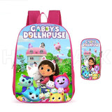 Gabby's Doll house Backpack 3D Print School Bag Girls Children Bookbag