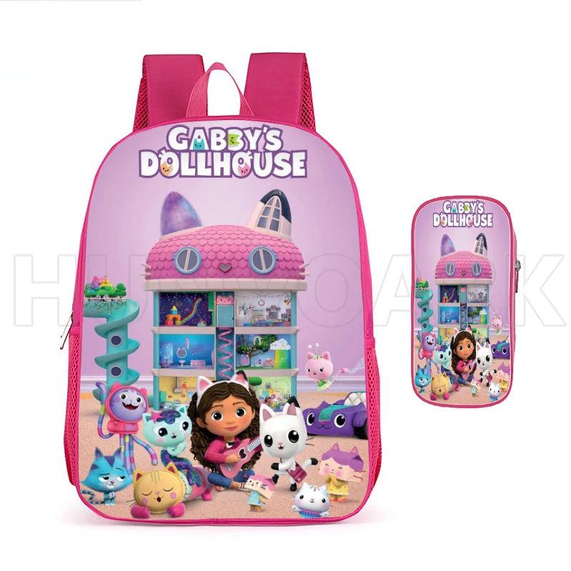 Gabby's Doll house Backpack 3D Print School Bag Girls Children Bookbag