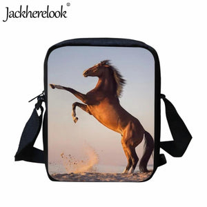 Animal Print School Bag Kids Crossbody Bag Horse Pattern School Bag