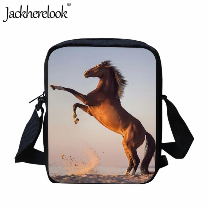 Animal Print School Bag Kids Crossbody Bag Horse Pattern School Bag