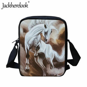 Horse Pattern 3D Print School Bag for Children Messenger Bag