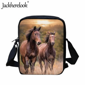 Kids Messenger Bag with Horse Graphic Print
