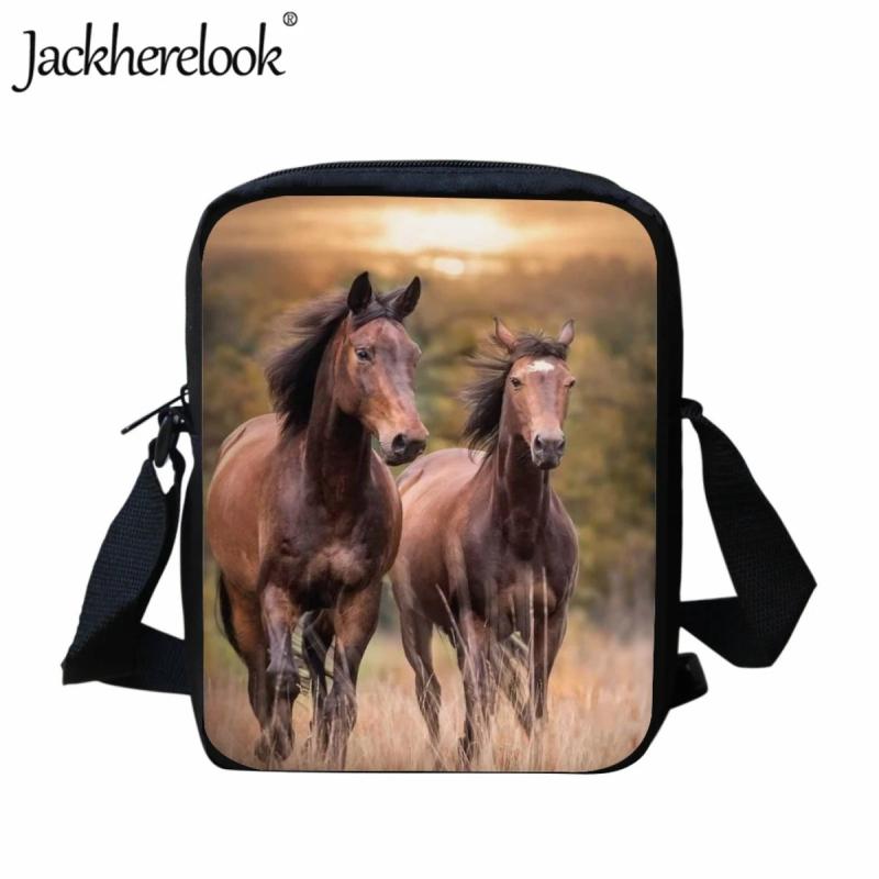 Kids Messenger Bag with Horse Graphic Print
