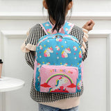 Rainbow Printed Schoolbag For Girls Large Capacity Backpack