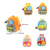 Small Plush Backpack Engineering Cars Kids School Bag