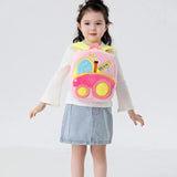 Small Plush Backpack Engineering Cars Kids School Bag