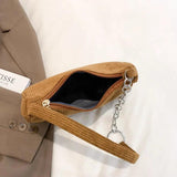Winter Corduroy Shoulder Bag Casual Women Underarm Travel Pouch