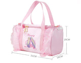 Personalized Girls Ballerina Dance Bag Pink Lace Duffel w/ Name Embroidery