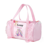 Personalized Girls Ballerina Dance Bag Pink Lace Duffel w/ Name Embroidery