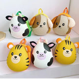 3D Animal Kids Backpack Adjustable Shoulder Strap Double Zipper Bag Kindergarten