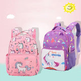 Girl School Bags Child Pink Purple Printing Backpack Kindergarten Girls