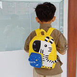 Giraffe Kids School Bags Cartoon Canvas Backpack for Boys Girls