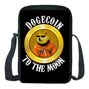 Dogecoin Mini School Bag Phone Bag Boy Girl Shoulder Bag Casual Crossbody Bag