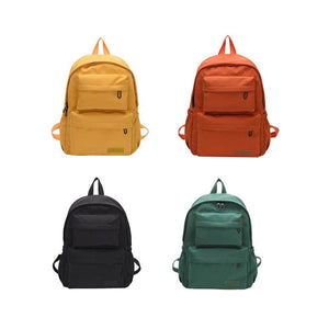 Large Outdoor Backpack Student School Bag Solid Color Oxford Cloth