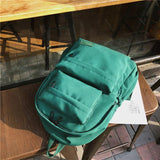 Large Outdoor Backpack Student School Bag Solid Color Oxford Cloth