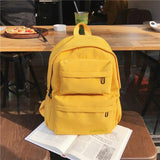 Large Outdoor Backpack Student School Bag Solid Color Oxford Cloth