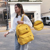 Large Outdoor Backpack Student School Bag Solid Color Oxford Cloth
