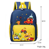 Car Printed Backpack Schoolbag For Kids Children Cartoon Knapsacks Waterproof