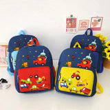 Car Printed Backpack Schoolbag For Kids Children Cartoon Knapsacks Waterproof