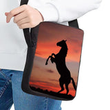 Jackherelook School Boy Bookbags Horse Pattern Schoolbag for Children Crossbody