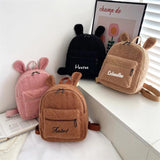 Personalised Rabbit Ear Backpack Plush Bag Toy for Kids Girls