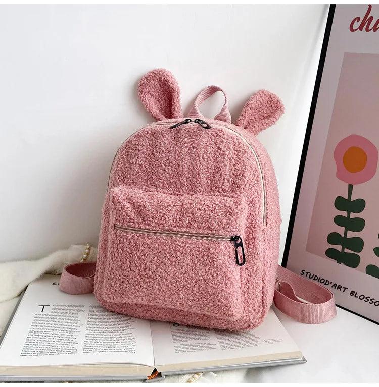 Personalised Rabbit Ear Backpack Plush Bag Toy for Kids Girls