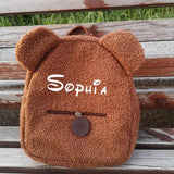 Personalised Name Plush Bear Shoulder Bag for Kids