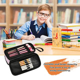 Polyester Double Layer Pencil Case Large Capacity School Student Kids Make Up Ba