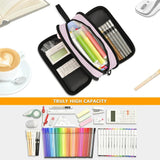 Polyester Double Layer Pencil Case Large Capacity School Student Kids Make Up Ba