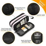 Polyester Double Layer Pencil Case Large Capacity School Student Kids Make Up Ba