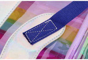 Multicolor Large Rainbow Backpack Transparent Jelly Bag for Summer