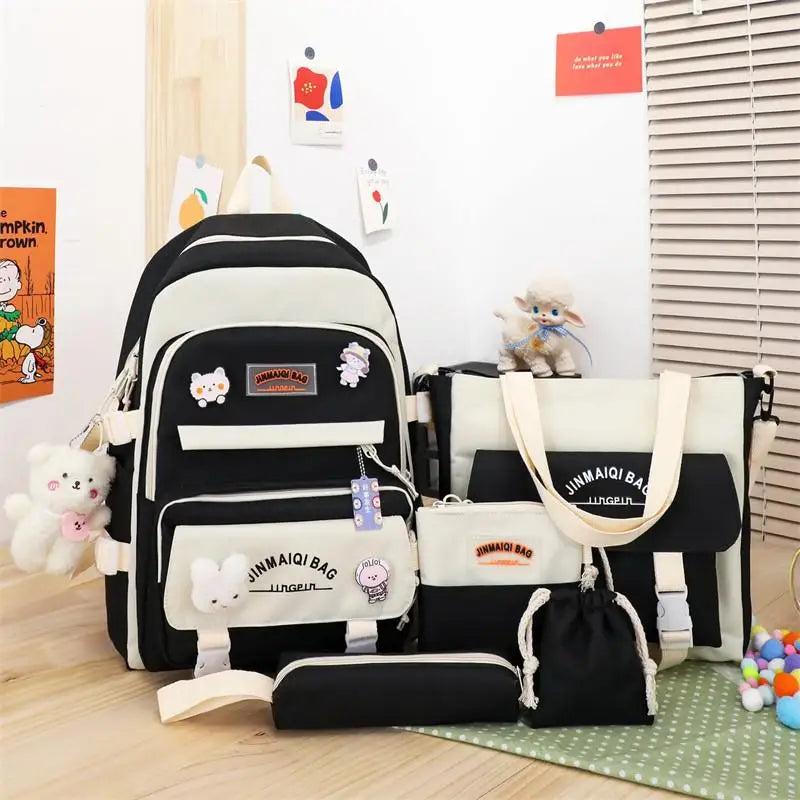 Student Girls School Bag Set High-Capacity Teen Girl Schoolbag