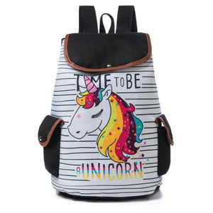 Unicorn Female Backpack Drawstring Canvas Bag Travel Backpack
