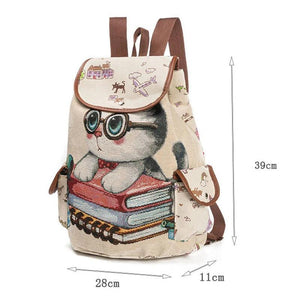 Cat Printing Kids Backpack Soft Back Children School Bags