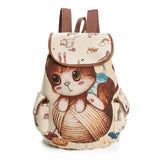 Cat Printing Kids Backpack Soft Back Children School Bags