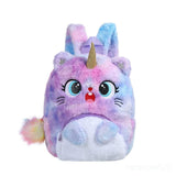Winter Cartoon Plush Backpack for Girls, Kindergarten School Bag