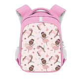 Ballet Dancer Print Backpack Kids School Bags Girls Pink Bookbag