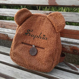Personalized Embroidered Bear Kids Backpack Plush Teddy Bag