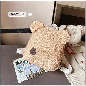 Personalized Embroidered Bear Kids Backpack Plush Teddy Bag