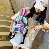 Sequins Unicorn Backpack holographic school bag for girls