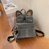 Bowknot School Bags for Teenage Girls Child Book Bags Cattoon Backpack