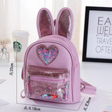 Sequin Rabbit Mini Backpack for Kids, Girls Kindergarten Bag