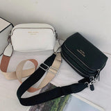 Double Layer PU Leather Crossbody Bags for Women Small Shoulder Purses