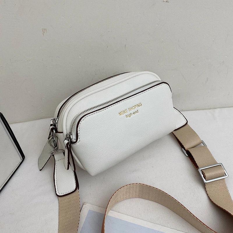 Double Layer PU Leather Crossbody Bags for Women Small Shoulder Purses