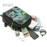 Cartoon Shark Dinosaur Print School Bag for Kids