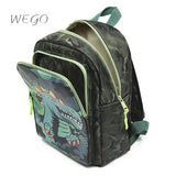 Cartoon Shark Dinosaur Print School Bag for Kids