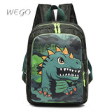Cartoon Shark Dinosaur Print School Bag for Kids